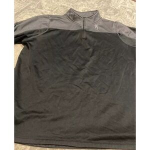 BROWNING BUCK GRAY BLACK 1/2 ZIP PULL OVER SZ‎ 3XL POLYESTER
